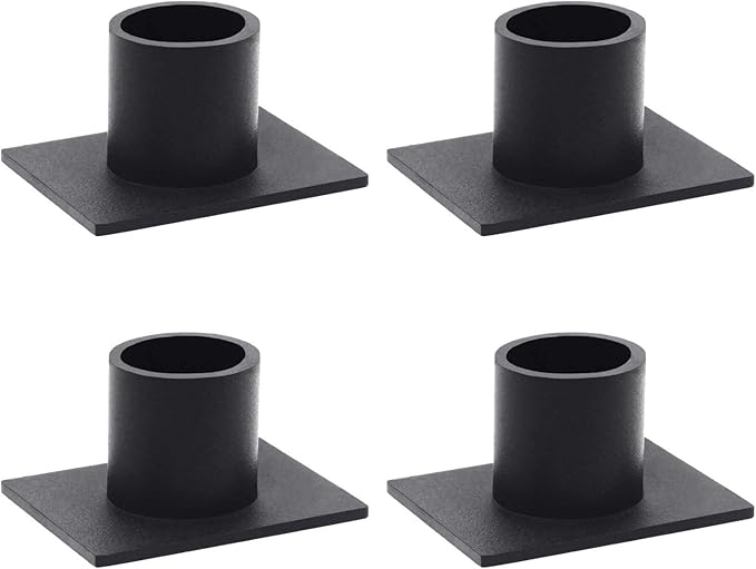 Black Taper Pillar Candle Holders, Set of 4 Candlestick Holder Centerpieces for Home Decoration, Wedding Anniversary, Party, Housewarming Gifts