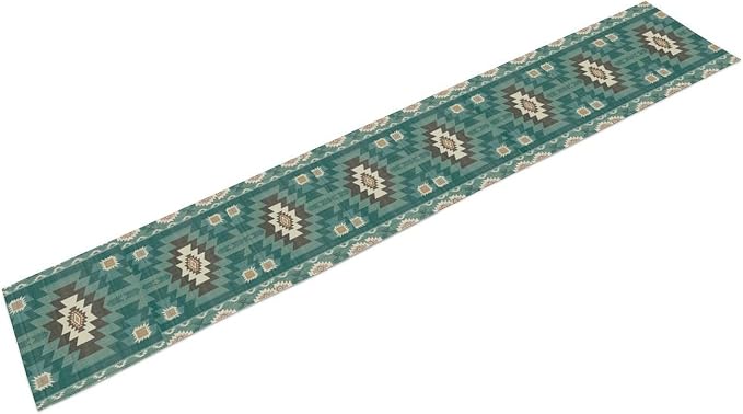 Aztec Southwest Table Runner,Ethnic Style Design Geometric Table Runners Table Setting Decor for Garden Farmhouse Wedding Party Holiday Dinner Home 13x90 Inch