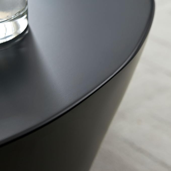 50" Coffee Table Modern Irregular Center Table Fiberglass Sturdy Table for Living Room, No Need Assembly Black