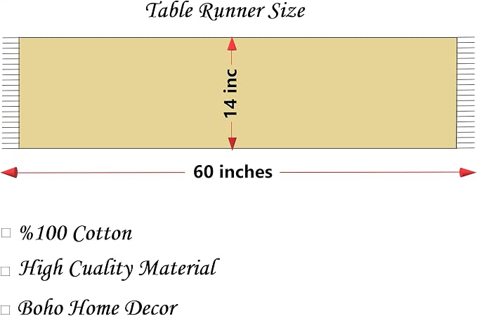 Boho Table Runner for Spring Home Decor Long Farmhouse Rustic Table Runner, Macrame Runner with Tassels for Dining Living Room Bedroom (Table Runner, 14x72 , Lacy Butterfly-Cream)