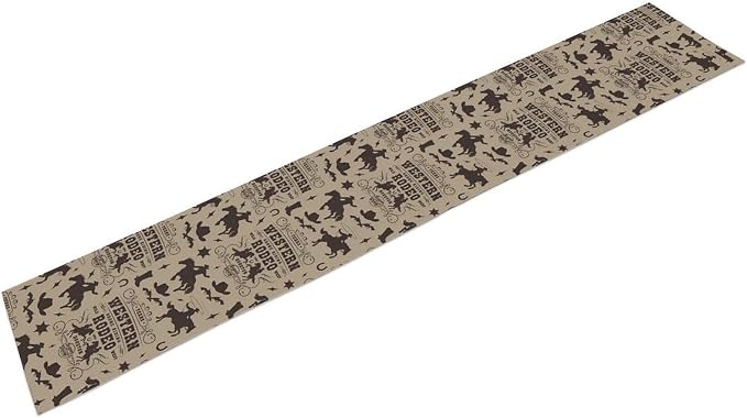 Western Cowboy Table Runner, Vintage Wild West Rodeo Riding Farmhouse Table Decoration for Kitchen Dining Cafe Home Party Decor, 13x120 Inch
