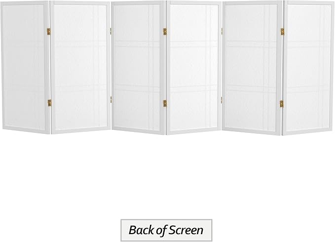 3 ft. Short Double Cross Shoji Screen - White - 6 Panels