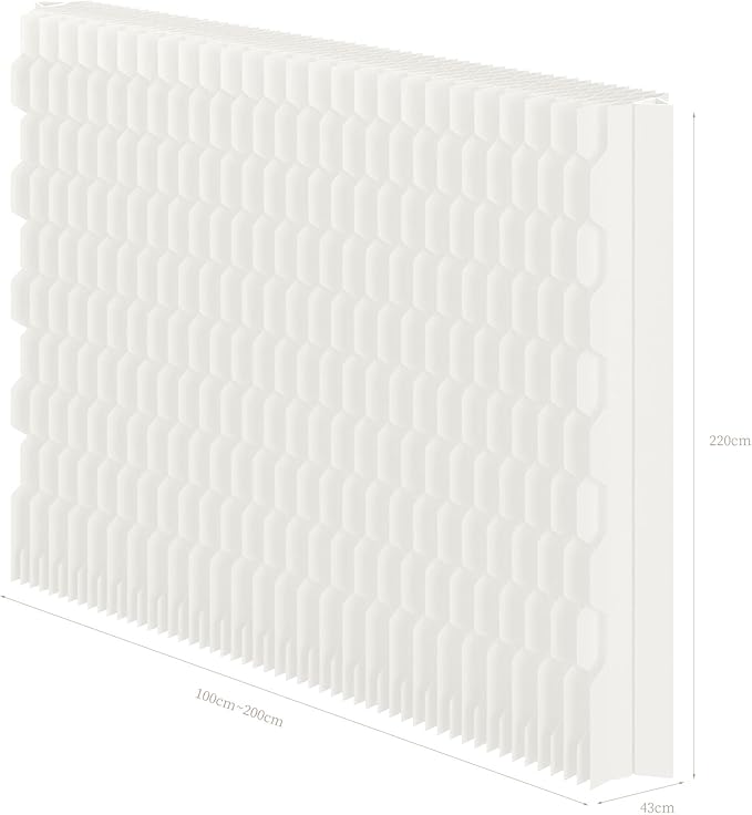 Double Sided Room Divider, Folding Privacy Screen with 2 Different Patterns, Retractable Decorative Paper Partition Wall for Salon Home Studio Office Rest Area