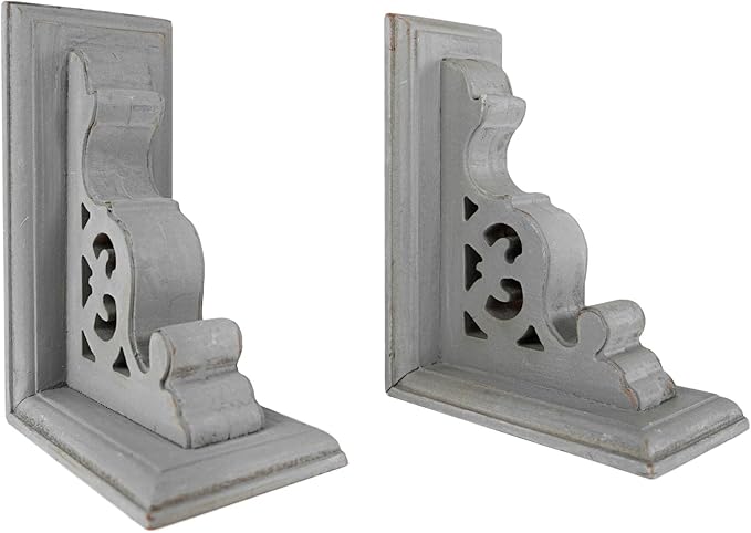American Art Decor Decorative Heavy Duty Wood Bookends for Books/CDs/Vinyls/Magazines for Living Room, Bathroom, Bedroom, & Office - Home, Wall Decor & Shelf Accents - Natural, Set of 2 (7.75x5.8x3.8)