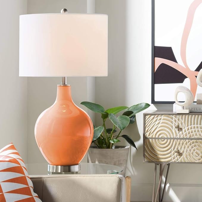 Color + Plus OVO 28 1/2" High Celosia Orange Glass Table Lamp