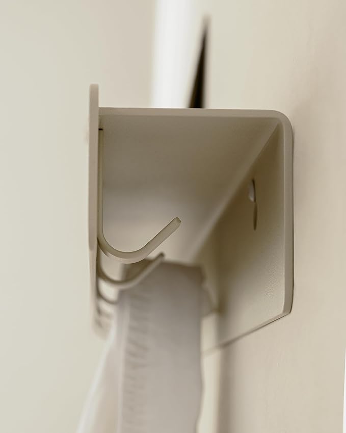Kazai. Coat Rack Wall Mount 'Kian' | Modern Coat Rack with Hidden Hooks and Shelf | Designer Metal Wall Mounted Clothes Hook | Heavy Duty Entryway Wall Hanger | Taupe