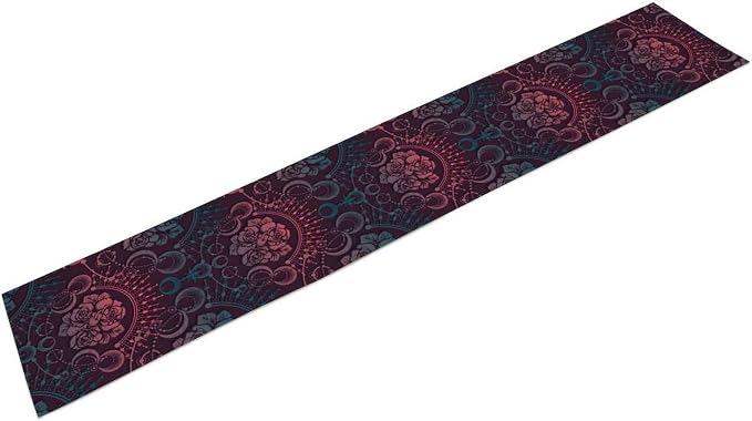 Moon Table Runner, Mystical Boho Magic Astrology Floral Rose Print Table Runner for Kitchen Dining Party Wedding Restaurant Picnic, 13x36 Inch