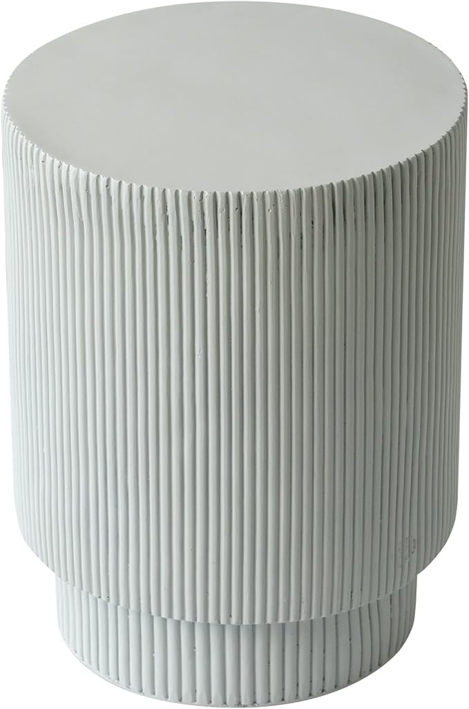 LeisureMod Eden Modern Side End Table – Indoor and Outdoor Accent Table for Living Room, Bedroom, Patio, Balcony, Porch, Garden, Small Spaces in Light Grey