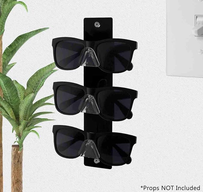 Marketing Holders 2 Pack Glasses Display 3 Pair Holder with Hanging Hardware Eye Doctor Office Retail Locations Sunglasses Organizer Eyeglasses Storage Space Saver Spectacles Warehouses