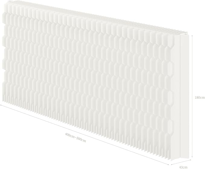 Double Sided Room Divider, Folding Privacy Screen with 2 Different Patterns, Retractable Decorative Paper Partition Wall for Salon Home Studio Office Rest Area