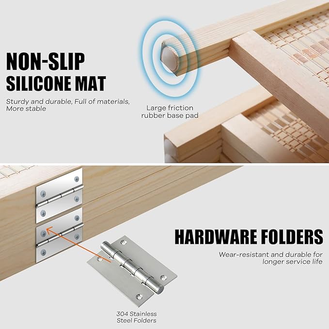6FT Room Divider 4 Panel, Wall Divider Wood Screen Privacy Screen Seperating Divider Handwork Bamboo Folding Portable for Home Bedroom, Natural