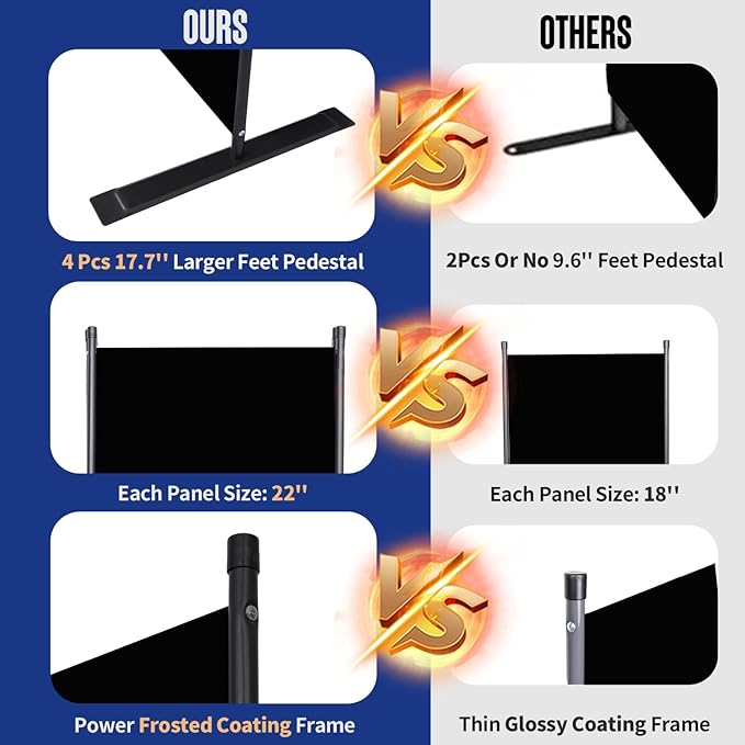 Room Divider and Folding Privacy Screens 6 Panel, 11 Ft Wide Room Partitions Dividers, Portable Room Divider Screen for Room Separtition, Folding Wall Dividers for Rooms, Office, Bedroom, Studio Black