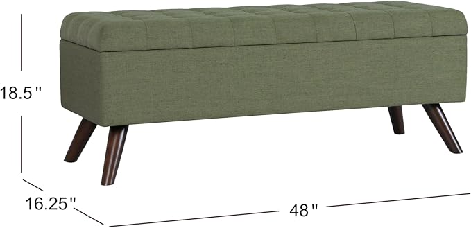 HomePop Modern Tufted Storage Bench - Moss Green