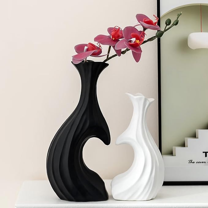 Small Ceramic Vases, Heart Shaped Flower Vase Set of 2
