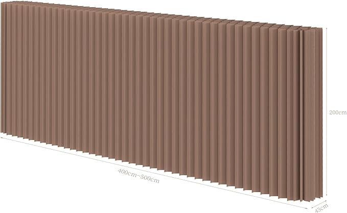 Folding Room Dividers, Portable Paper Partition, Retractable Privacy Screen for Dorm Studio Office Dressing Room Beauty Salon, Versatile Shapes, Easy for USE and Storage, Brown