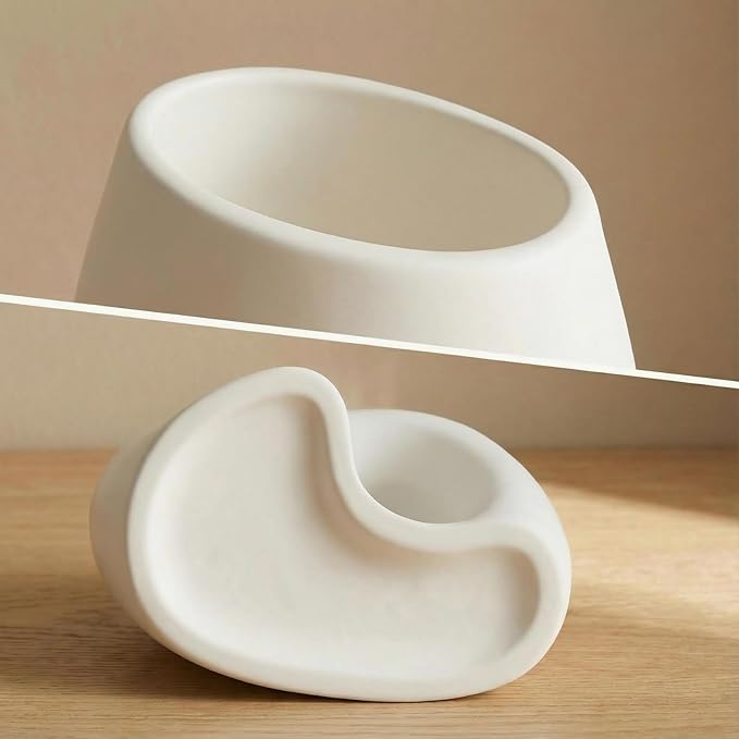 Ceramic Vase Set of 2, Minimalist Neutral Clay Vases for Modern Home Decor, Aesthetic Decorative Centerpieces for Living Room, Bedroom, or Entryway