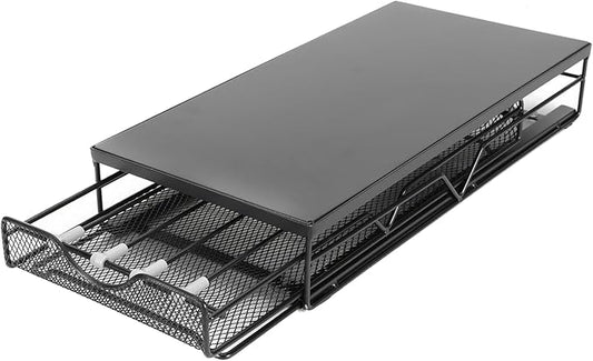 BYDEVAN Coffee Capsule Drawer Organizer with Adjustable Dividers, Space-Saving Storage, Sleek Countertop Design for Home Office