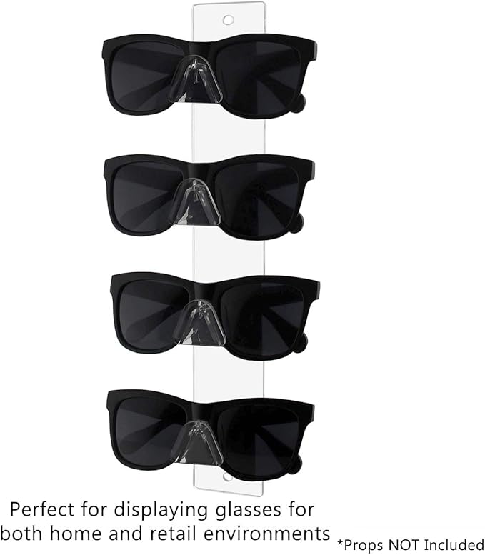 Marketing Holders 4 Pack Glasses Storage Rack 4 Tier 4 Pairs Holder Clear Acrylic Wall Mount with Hanging Hardware Department Stores Showcase Events Optical Outlets Fashion Displays