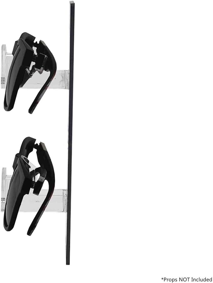 Marketing Holders 4 Pack Eyeglasses Holder Sunglasses Black Acrylic Back Clear Nose Wall Mount Glasses Display Rack with Hanging Hardware 2 Tier Bifocals Spectacles Eye Doctor Office