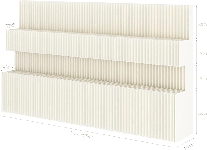 Paper Room Divider Screen Folding Adjustable Privacy Partition for Home & Office Portable Decorative Wall Divider for Dorm, Studio, Exhibition, Store or Room Separation 7.22ft-16.41ft-1.71ft
