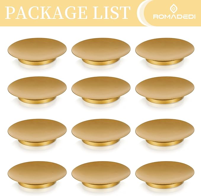 Romadedi Iron Candle Holder Plate, Gold Candle Holders for Pillar, Set of 12 Small Metal Candle Tray for Coffee Table Decor, Wedding, Party, Home Decor