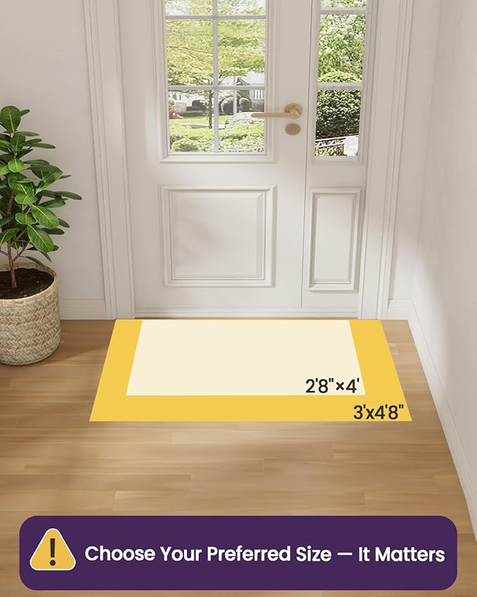 DEXI Ultra Thin Door Mat Indoor Entrance 36x56, Non Slip Rubber Backed Entryway Mats Dirt Trapper, Low Profile Front Doormat for Inside Entry, Patio, Porch, Grey and White