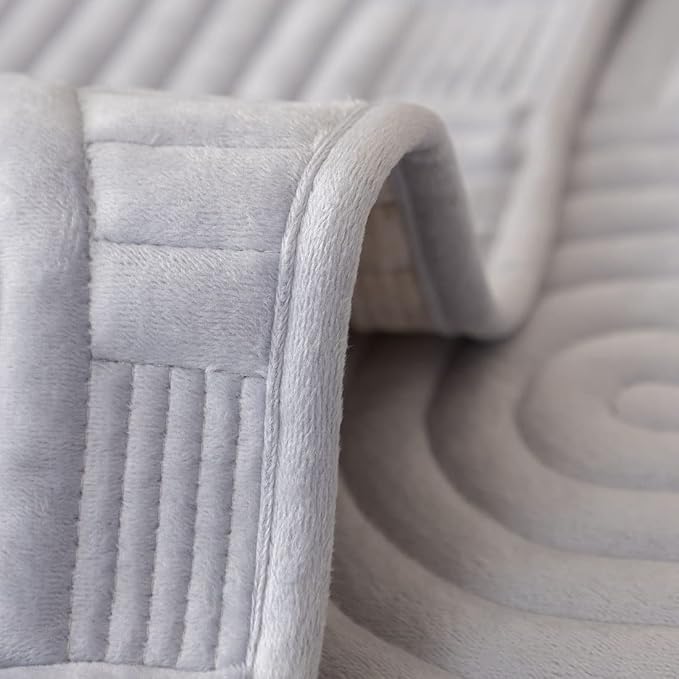Soft Plush Geometric Quilted Couch Sofa Cover Boho Non Slip Fuzzy Sectional Couch Cover Solid Color Washable Sofa Slipcover Furniture Protector for Kids Dogs Cats (Gray,28"x28")