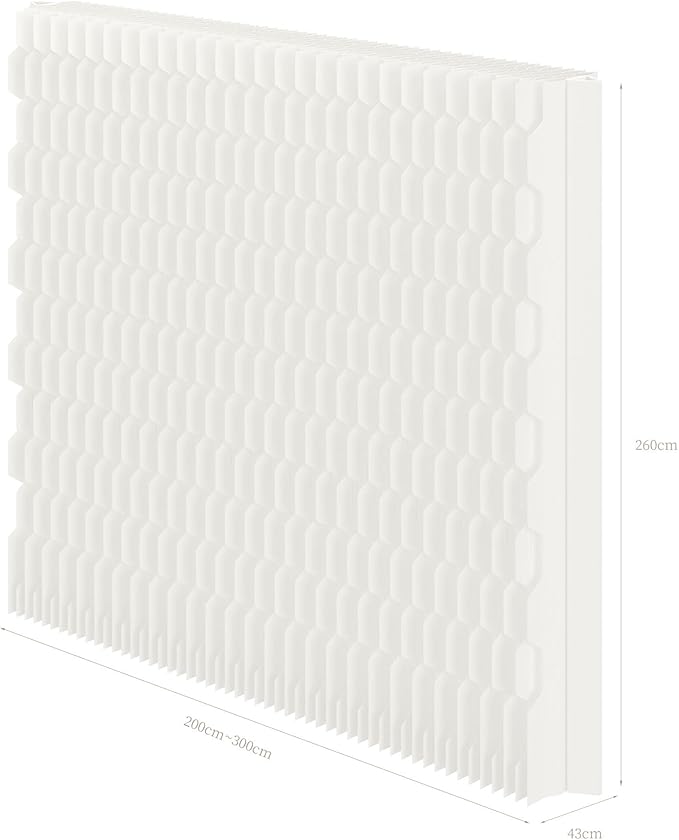 Double Sided Room Divider, Folding Privacy Screen with 2 Different Patterns, Retractable Decorative Paper Partition Wall for Salon Home Studio Office Rest Area
