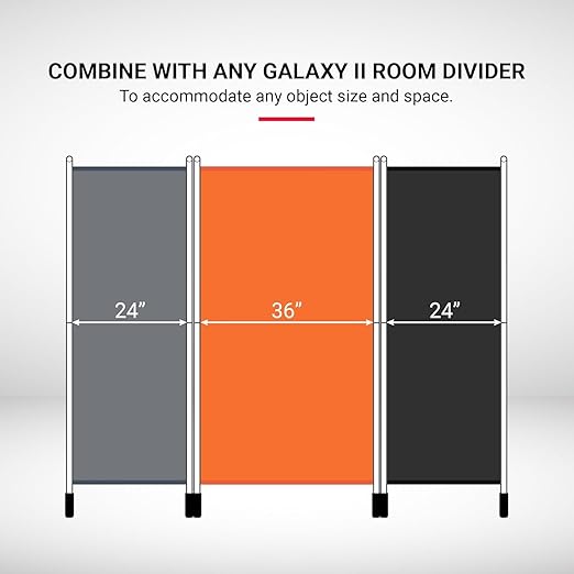 Proman Products - Galaxy 2 Panel Section Privacy Folding Screen Divider, Water Repellent Fabric Room Divider with Black Powder Coated Metal Frame for Indoors or Outdoors (Beige)