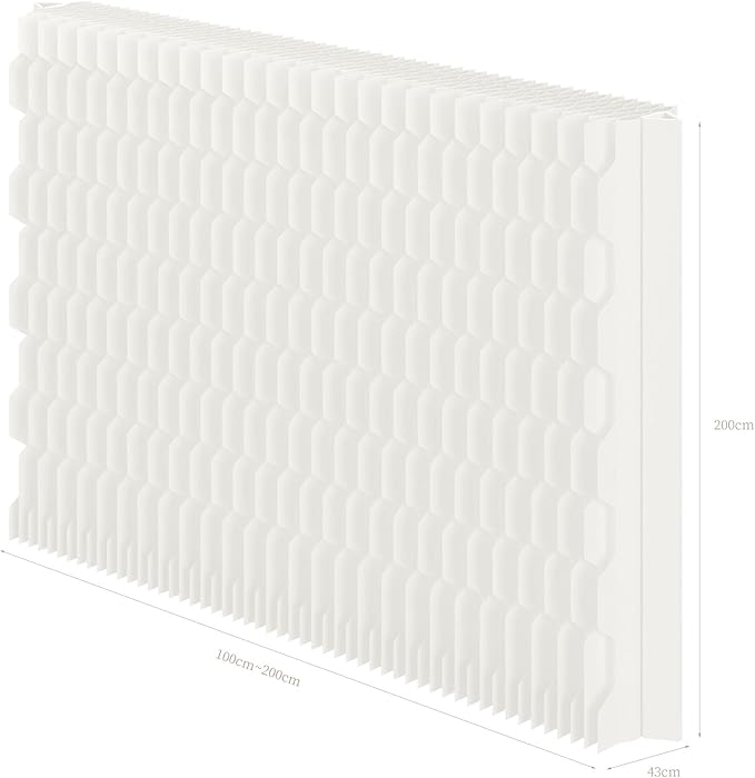 Double Sided Room Divider, Folding Privacy Screen with 2 Different Patterns, Retractable Decorative Paper Partition Wall for Salon Home Studio Office Rest Area