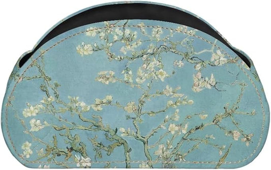 TV Remote Holder with 5 Compartments,Branches of an Almond tree in Blossom Print Office Desk Organizers,Nightstand Caddy,Storage for Eyeglasses/Cosmetic Brushs