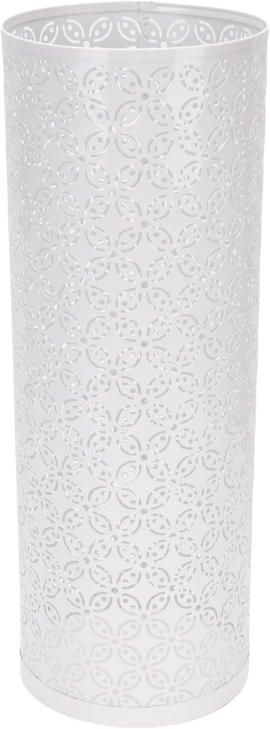 Metal Round Umbrella Stand Rack, FreeStanding Umbrella Holder for Entryway, Home, Office (White)
