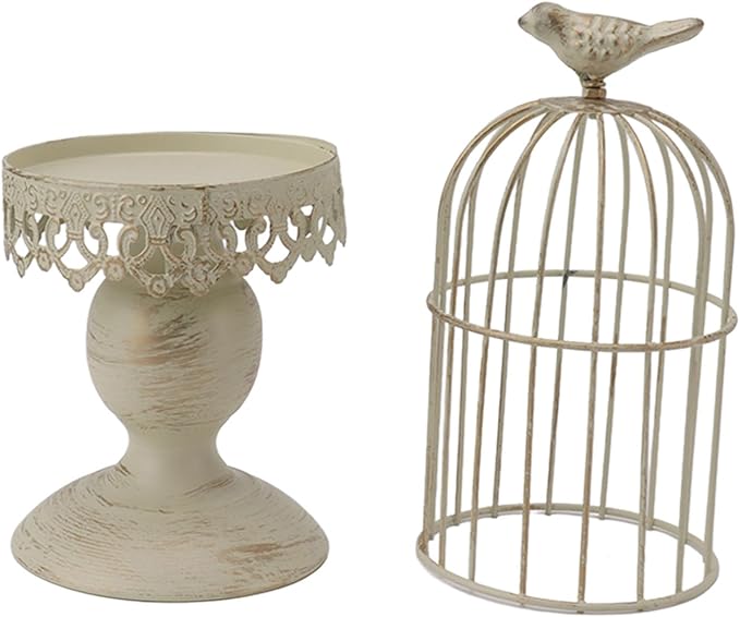 1 Pcs Birdcage Candle Holder, Vintage Bird Cage Decor, Decorative Wedding Candle Centerpieces for Bedroom Restaurant Tables Home (S)