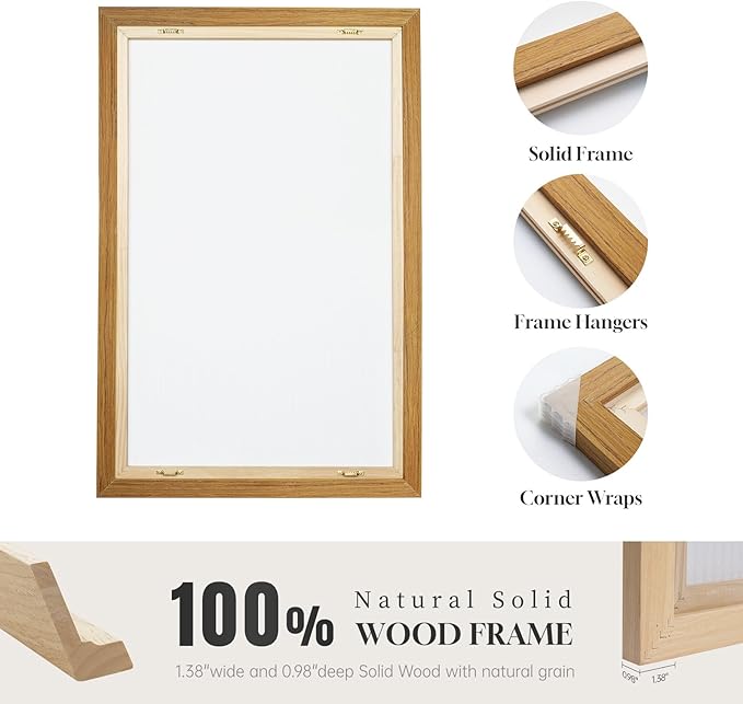Framed Vintage William Morris Canvas Wall Art Set of 3, Nature Rustic Botanical Artwork for Walls, Retro Classic Floral Illustrations Paintings Pictures for Living Room, Bedroom, Dining Room, Hallway, Office Wall Decor, Total Size 30x60 in
