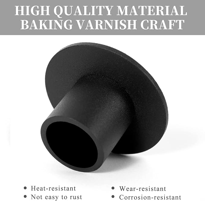4 Pcs Black Candle Holders Retro Candlestick Holder Farmhouse Decor for Home Wedding Party Anniversary Housewarming Gifts for Women Men