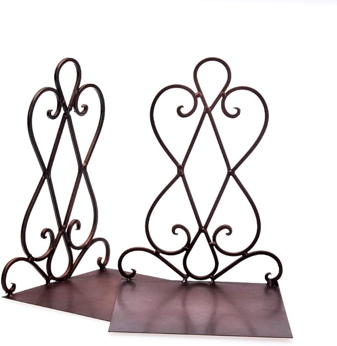 Artkingdome Book Ends Luxury Bookends, Retro Organizer Stand, Desk Holder Racks, School Heavy Liberary Bookshelf Decorative Bookend 1pair w/Padding Gift