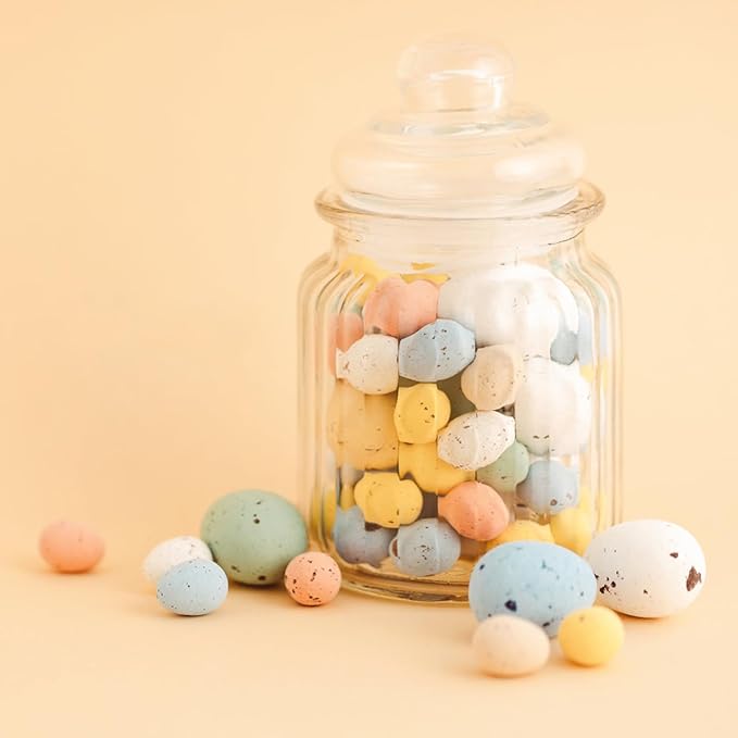 TOPZEA 12 Pack Glass Favor Jars with Airtight Lids, 8 oz Clear Apothecary Jar Decorative Vintage Kitchen Storage Canister for Cookie, Candy, Sugar, Spice, Wedding Easter Favor, Candle, Vertical Ribbed