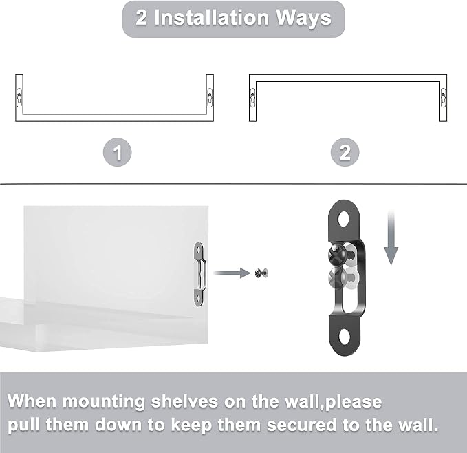 SRIWATANA Floating Shelves Wall Mounted, Solid Wood Wall Shelves, Weathered Gray…