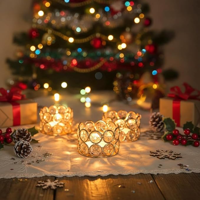 96Pcs Crystal Tea Light Candle Centerpieces for Tables Gold Votives Bulk,Geometric Candle Holder for Wedding Valentine's Day Party Gifts recuerdos para 15 años quinceañeras(Candle Excluded)