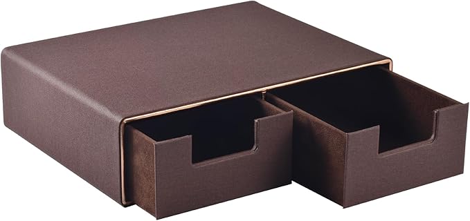 Stackable Desk Drawer Organizer,Dressing table organizer for Jewelry/Cosmetics,Coffee Maker Display holder and Storage Box for Home office,Brown
