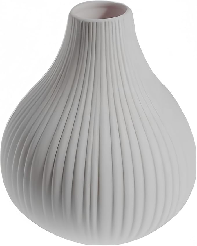 Large Ceramic Vase Modern Vase Gray Vase for Room，Big Belly Vases Minimalism Style for Home Decor，Flower Vases Decorative Vase for Shelf Decor/Table/Living Room/Office (Grey, 3.6Inches)