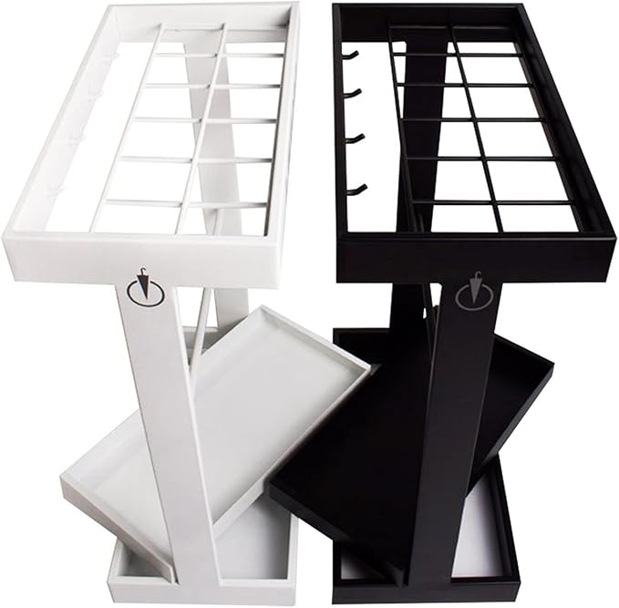 Metal Commercial Umbrella Stand Umbrella Holder, Corridor Entrance Umbrella Drain Rack for Storing 16 Umbrellas, with Mobile Drip Tray and 4 Hooks (Color : Black)