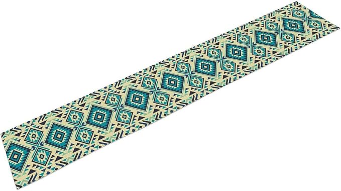 Aztec Table Runner, Southwest Geometric Native Navajo Abstract Tribal Triangle Pattern Vintage Country Style Dinner Runner for Home Kitchen Dining Table 13x108 Inch