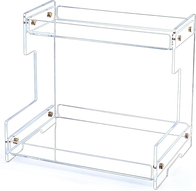 Clear Bathroom Countertop Organizers and Storage,2 Tier Acrylic Cosmetics Stand Vanity Storage Organizer,Large Capacity Corner Shelf &Sink Organizers for Bathroom,Dresser,Kitchen