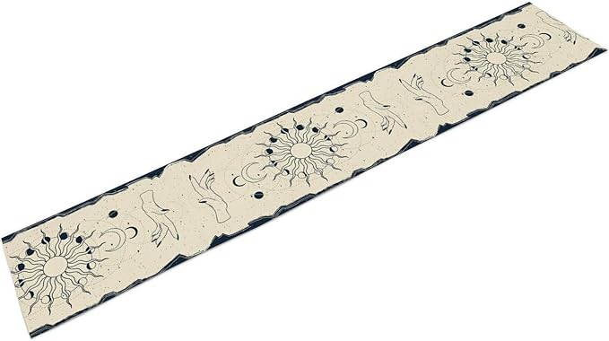 Mystic Sun Moon Table Runner, Boho Magic Tarot Gothic Witchy Hand Table Runner for Kitchen Dining Outdoor Indoor Party, 13x108 Inch