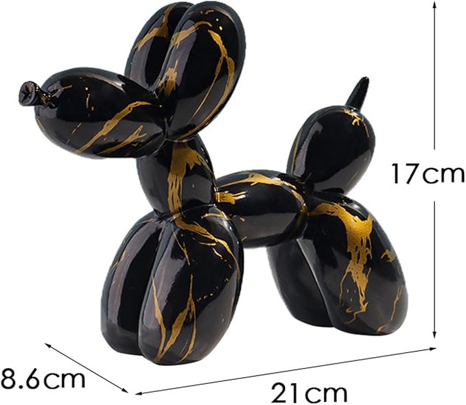 Cute Resin Dog Statue Decorations are Suitable for Modern Desktop Decoration, Home, Bedroom, Living Room, and Office Decoration (Black Gold)