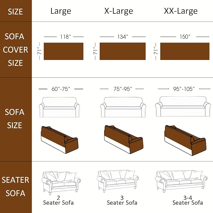 VClife Boho Couch Cover, Aztec Sofa Cover for Dog, Non Slip Washable Couch Covers for 3-4 Cushion Couch Sofa, Reversible Triangle Geometric Futon Cover Furniture Protector (Black-Pumpkin, 71" x 150")