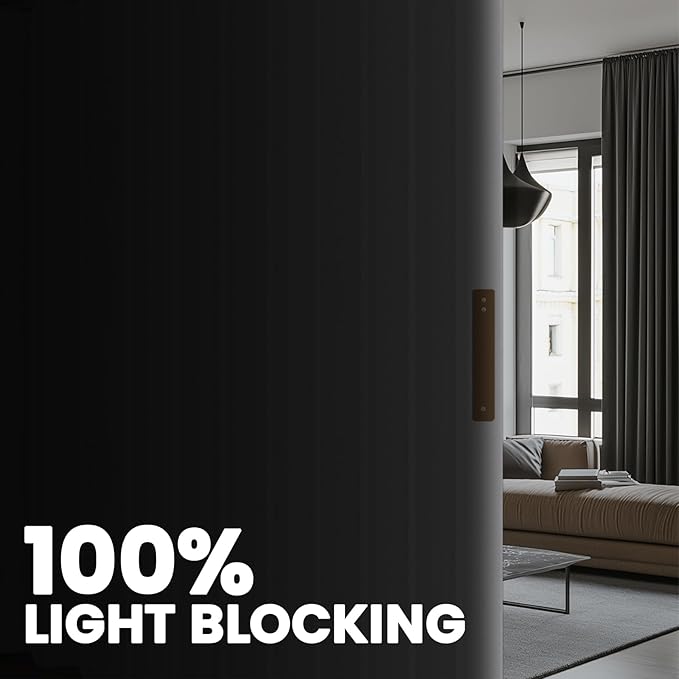 100% Blackout Room Divider Curtains - Total Privacy Curtain Panel, Thermal Insulated Noise Reduction Curtain for Bedroom Windows,Include Ceiling Curtain Track(White, W100 x L108, 1 Pack)