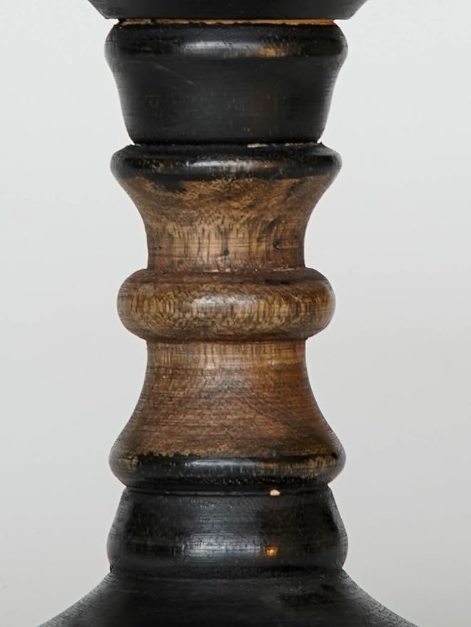 Traditional Dark Polish Eco-Friendly Handmade Mango Wood Set of Five 6",9",12",9" & 6" Pillar Candle Holder