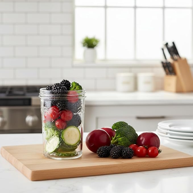 2-Pack 20oz Glass Jars with Lids, glass yogurt containers with lids, wide mouth mason jars, BPA free Food Storage Containers for Snacks, Yogurt, Salad, Meal Prep, Jar Déco (White)